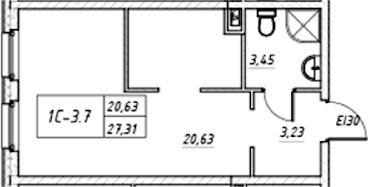 Квартира студия 27.31 м², 15/17 эт., Комплекс апартаментов «Zoom на Неве»